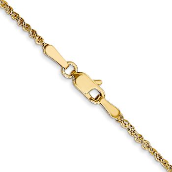 14k Yellow Gold 1.7mm Solid Rope 22 Inch Chain