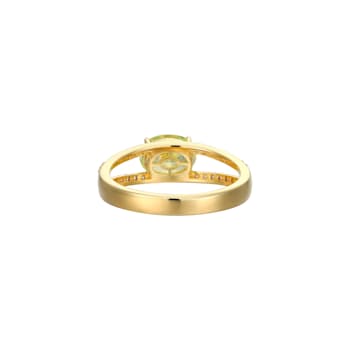 Green And White Cubic Zirconia 18K Gold Over Sterling Silver Ring 2.41ctw