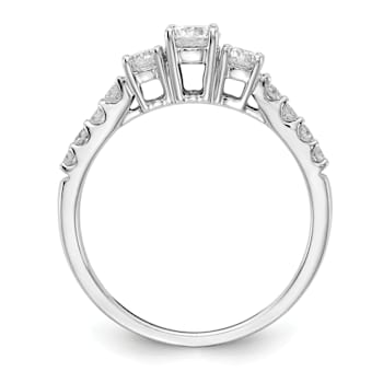 Rhodium Over 14K White Gold Lab-Grown Diamond SI1/SI2, G H I, 3-Stone
Engagement Ring