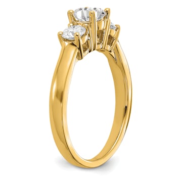 14K Yellow Gold Lab Grown Diamond SI1/SI2, G H I, 3-Stone Engagement Ring