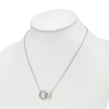 14K Two-tone Gold Lab Grown Diamond SI1/SI2, G H I, Circle Interlocking
18 Inch Necklace 0.41ctw