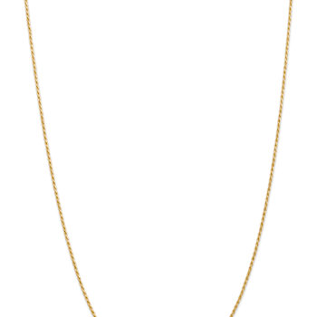 14k Yellow Gold 1.3mm Solid Diamond-Cut Rope 16 Inch Chain
