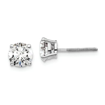 Rhodium Over 14K Gold Lab Grown Diamond 1 1/2ct. VS/SI GH+, Screw Back Earrings