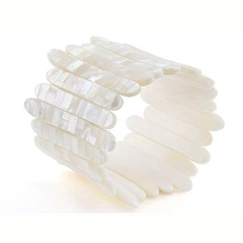White Mother-of-Pearl Stretch Bracelet
