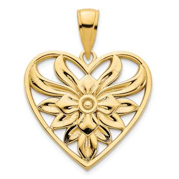 14k Yellow Gold Fancy Heart Pendant