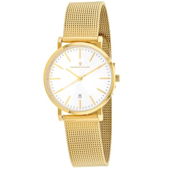 Christian Van Sant Women's Paradigm White Dial, Yellow Stainless Steel Watch