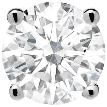 White Cubic Zirconia 14k White Gold Studs With Velvet Gift Box 1.00ctw