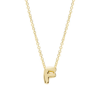 CZ Initial F Tennis Necklace And Pendant Set In 14K Gold Over Brass 4.05ctw