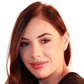 White Cubic Zirconia 14k White Gold Studs With Velvet Gift Box 3.00ctw