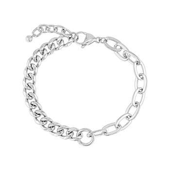 Multi-Link Bracelet With Extender In Silver-Tone