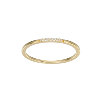 White Cubic Zirconia 18k Yellow Gold Over Sterling Silver Ring 0.05ctw