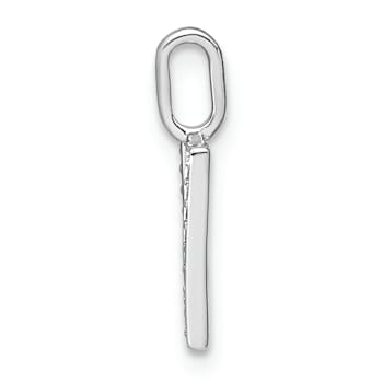 14K White Gold Diamond Lower Case Letter U Initial Pendant