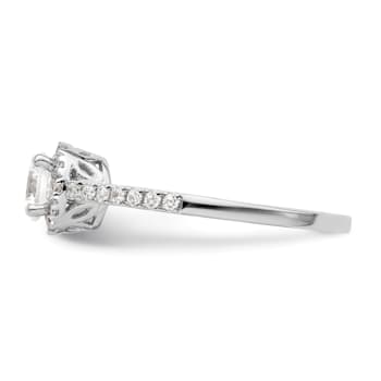 Rhodium Over 14K White Gold Eternal Promise Lab Grown Diamond Halo
Complete Ring 0.76ctw
