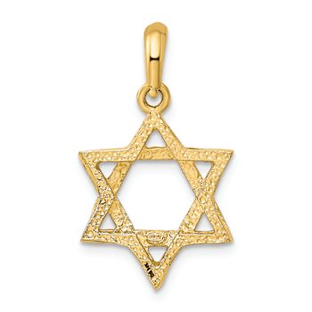 14k Yellow Gold Textured Star of David Pendant