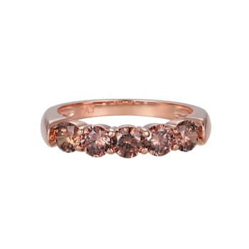 Mocha Cubic Zirconia 18k Rose Gold Over Sterling Silver Ring 1.55ctw