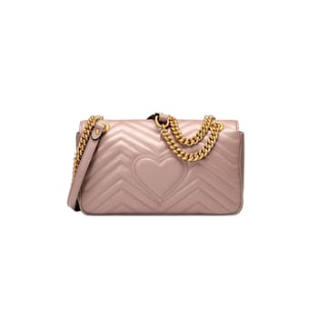Gucci Small GG Marmont in Dusty Pink Camera Bag with Flap Closure Handbag