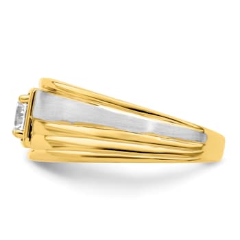 14K Two-tone Yellow and White Gold Lab Grown Diamond SI1/SI2, G H I,
Men's Ring
