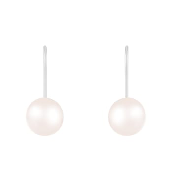 14k White Gold Leverback 7-8mm Freshwater Pearl Earrings