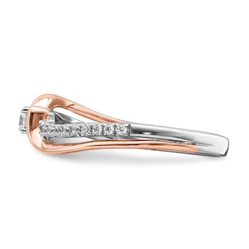 14K Two-tone White and Rose Gold First Promise Diamond Promise Ring 0.20ctw
