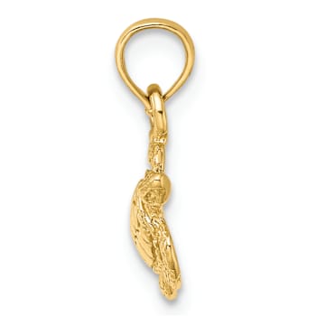10K Yellow Gold Textured Sea Turtle Charm