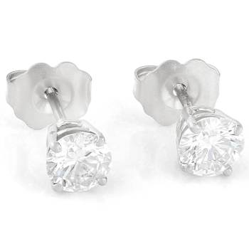 Lab-Grown Diamond Stud Earrings In 14K White Gold 0.75ctw
