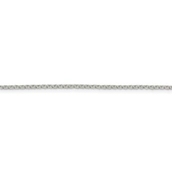 Rhodium Over Sterling Silver 1.5mm Rolo Chain with 2 Inch Extension Necklace