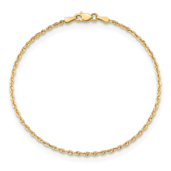 10k Yellow Gold 1.85mm Diamond-Cut Quadruple Rope Link Bracelet