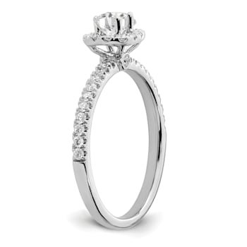Rhodium Over 14K White Gold Eternal Promise Lab Grown Diamond Halo Ring