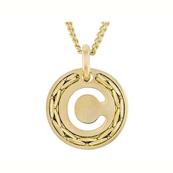 Cardano Initial C Pendant Necklace In 18K Gold Over Bronze