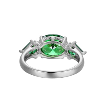Green Cubic Zirconia Platinum Over Sterling Silver May Birthstone Ring 5.08ctw