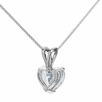 White Cubic Zirconia 14k White Gold Pendant With Chain 2.00ctw