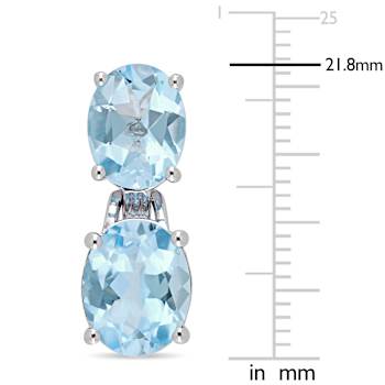 12.63ctw Sky Blue Topaz Dangle Earrings in Sterling Silver