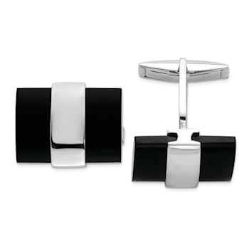 Sterling Silver Onyx Cuff Links