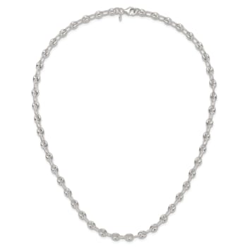 Sterling Silver Polished Fancy Link Necklace
