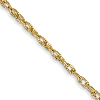 14k Yellow Gold 1.35mm Solid Cable 24 Inch Chain