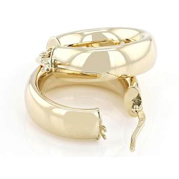 Satin Finish Hoop Earrings In 14K Gold