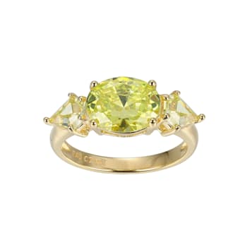 Green Cubic Zirconia 18k Yellow Gold Over Sterling Silver August
Birthstone Ring 4.79ctw
