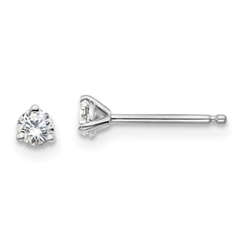 White Lab-Grown Diamond 14K White Gold G-H SI Martini Solitaire Stud
Earrings 0.10ctw
