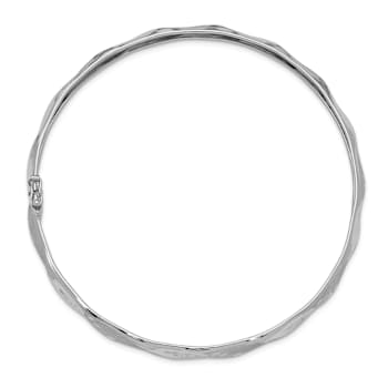 Rhodium Over 14k White Gold 5mm Polished Twisted Flexible Bangle