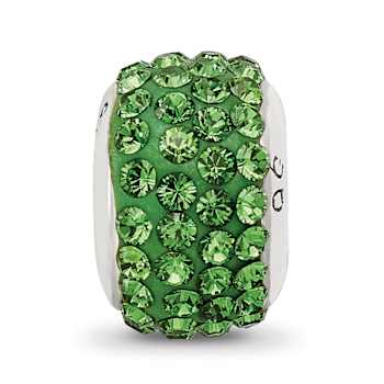 Sterling Silver Reflections Green Full Preciosa Crystal Bead