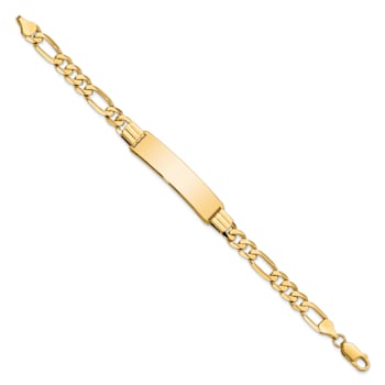 10k Yellow Gold Figaro Link ID Bracelet