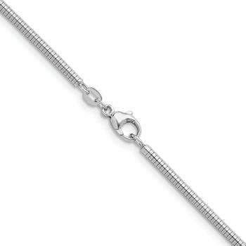 Rhodium Over Sterling Silver 2.4mm Snake 16 Inch Chain