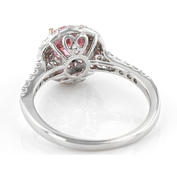 Pink And White Cubic Zirconia Platinum And 18K Rose Gold Over Silver
Ring 2.54ctw