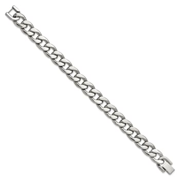 Stainless Steel 11mm Polished Curb Link Bracelet