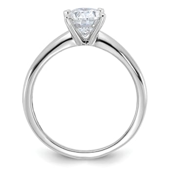 Rhodium Over 14K White Gold 1 1/2 ct. G H I True Light Oval Moissanite
Solitaire Ring