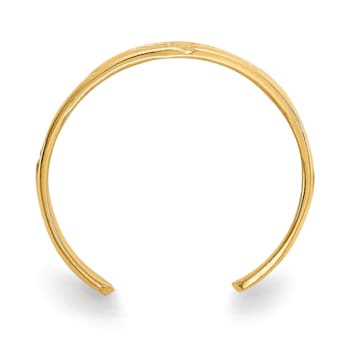 14K Yellow Gold Footprints Toe Ring