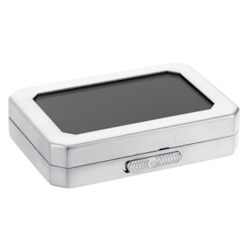 Gemstone Display Box Matte Silver Finish 80 X 55 X 17mm With Reversible
Black And White Cushion