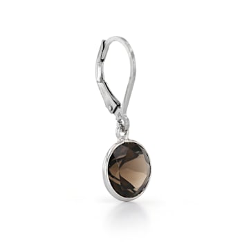 Brown Smoky Quartz Rhodium Over Sterling Silver Earrings 4.00ctw