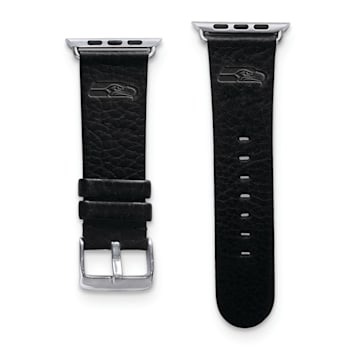 Gametime Seattle Seahawks Leather Band fits Apple Watch (42/44mm S/M
Black). Watch not included.