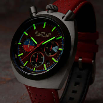 Cadola Testa Di Toro Red Dial Black Bezel Red Stainless Steel Band
Chronograph Watch